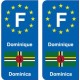 F Europe Dominique Dominica autocollant plaque