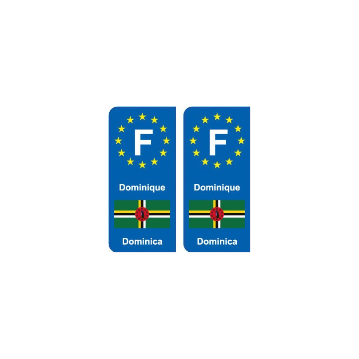 F Europe Dominique Dominica autocollant plaque