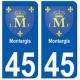 45 Montargis blason autocollant plaque stickers ville