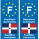 F Europe République Dominicaine autocollant plaque