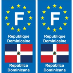 F Europe République Dominicaine autocollant plaque