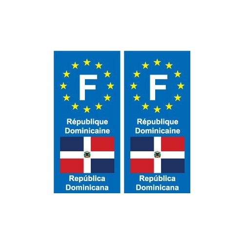 F Europe République Dominicaine autocollant plaque