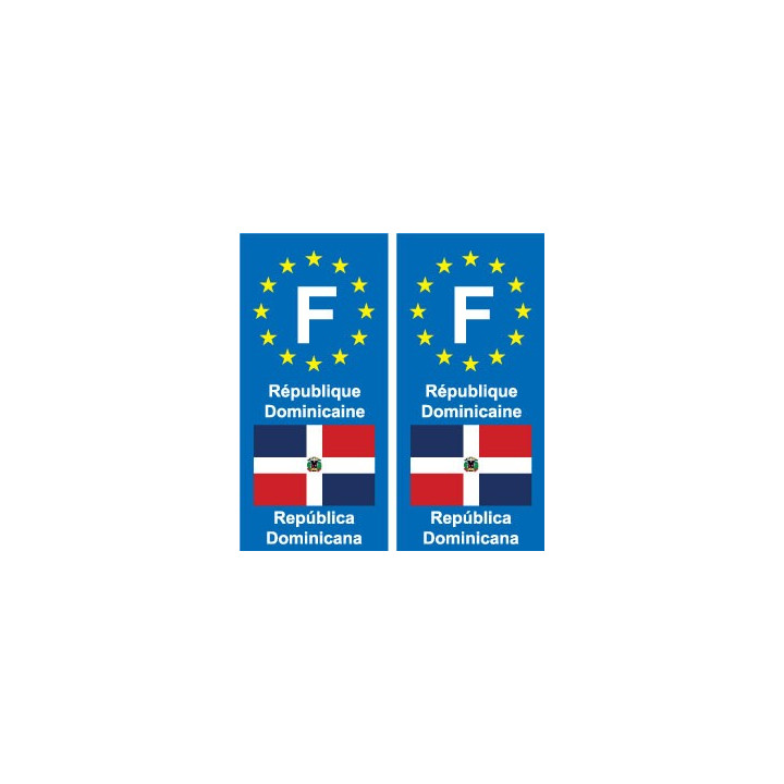 F Europe République Dominicaine autocollant plaque
