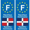 F Europe République Dominicaine autocollant plaque
