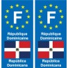 F Europe République Dominicaine autocollant plaque