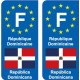 F Europe République Dominicaine autocollant plaque