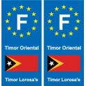 F Europe Timor Oriental East Timor autocollant plaque