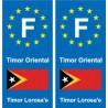 F Europe Timor Oriental East Timor autocollant plaque