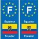 F Europe Équateur Ecuador autocollant plaque