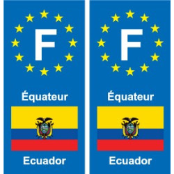 F Europe Équateur Ecuador autocollant plaque
