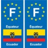 F Europe Équateur Ecuador autocollant plaque