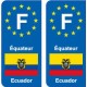 F Europe Équateur Ecuador autocollant plaque