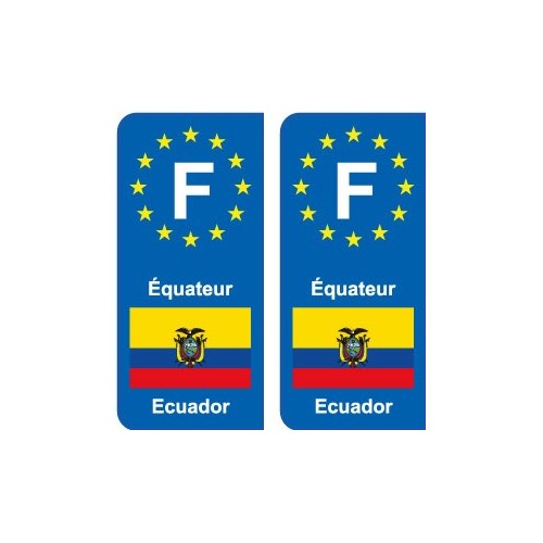 F Europe Équateur Ecuador autocollant plaque