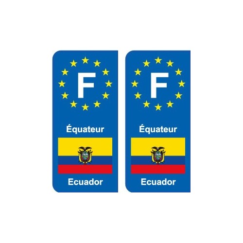 F Europe Équateur Ecuador autocollant plaque