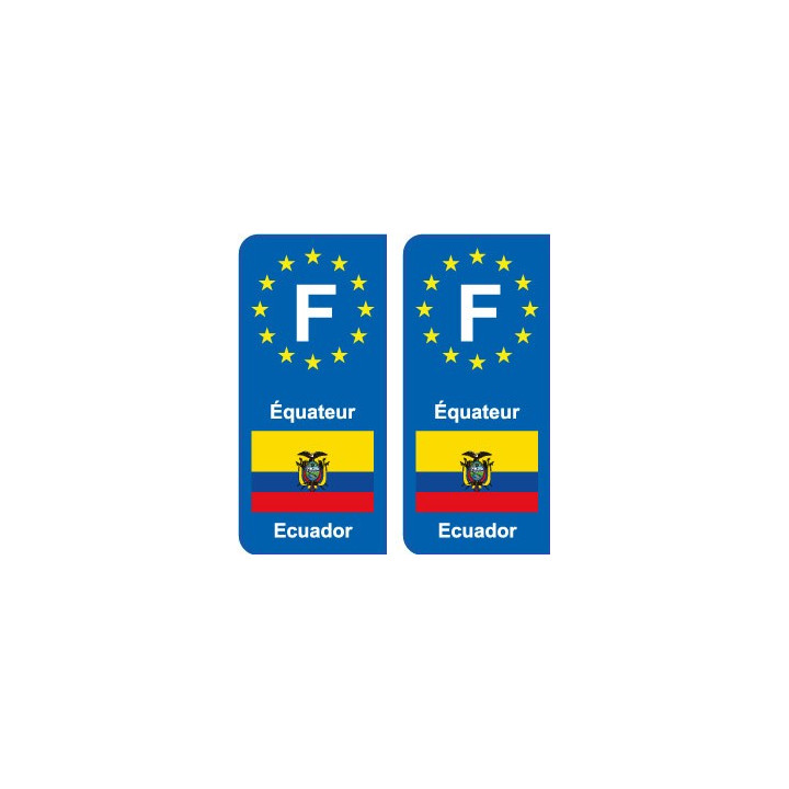 F Europe Équateur Ecuador autocollant plaque