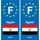 F Europe Égypte Egypt autocollant plaque