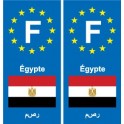 F Europe Égypte Egypt autocollant plaque