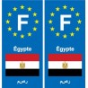 F Europe Égypte Egypt autocollant plaque