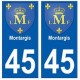 45 Montargis blason autocollant plaque stickers ville