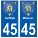 45 Montargis blason autocollant plaque stickers ville