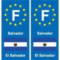 F Europe Salvador El Salvador autocollant plaque