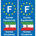 F Europe Guinée équatoriale autocollant plaque