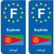 F Europe Érythrée Eritrea autocollant plaque