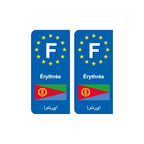 F Europe Érythrée Eritrea autocollant plaque