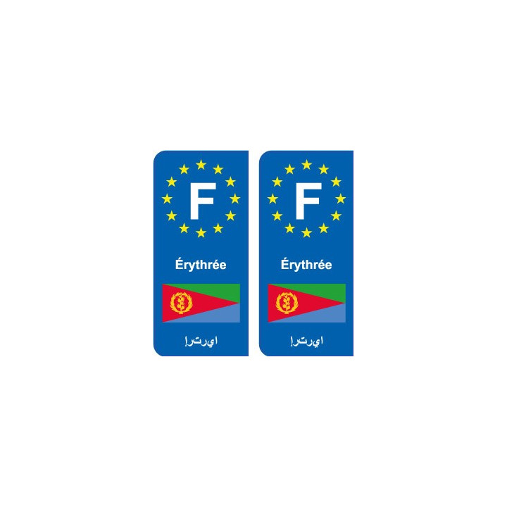 F Europe Érythrée Eritrea autocollant plaque