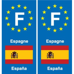 F Europe Espagne Spain autocollant plaque