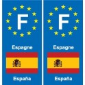 F Europe Espagne Spain autocollant plaque