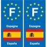 F Europe Espagne Spain autocollant plaque