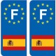 F Europe Espagne Spain autocollant plaque