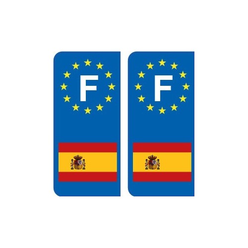 F Europe Espagne Spain autocollant plaque