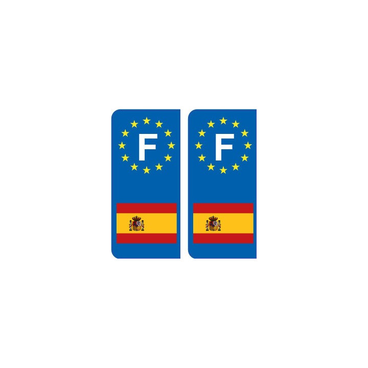 F Europe Espagne Spain autocollant plaque