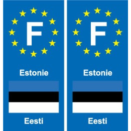F Europe Estonie Estonia autocollant plaque