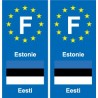 F Europe Estonie Estonia autocollant plaque