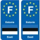 F Europe Estonie Estonia autocollant plaque