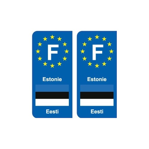 F Europe Estonie Estonia autocollant plaque