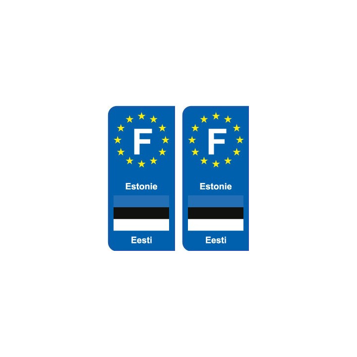F Europe Estonie Estonia autocollant plaque