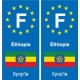 F Europe Éthiopie Ethiopia autocollant plaque