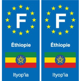 F Europe Éthiopie Ethiopia autocollant plaque