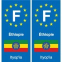 F Europe Éthiopie Ethiopia autocollant plaque