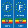 F Europe Éthiopie Ethiopia autocollant plaque