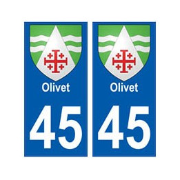 45 Olivet blason autocollant plaque stickers ville