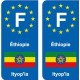 F Europe Éthiopie Ethiopia autocollant plaque