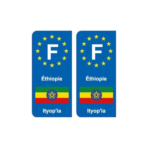 F Europe Éthiopie Ethiopia autocollant plaque