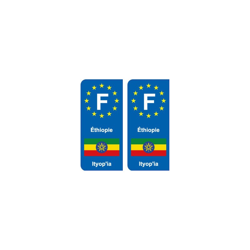 F Europe Éthiopie Ethiopia autocollant plaque