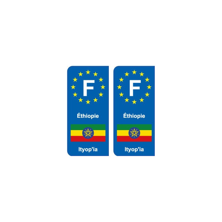 F Europe Éthiopie Ethiopia autocollant plaque