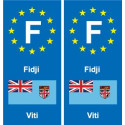 F Europe Fidji Fiji autocollant plaque